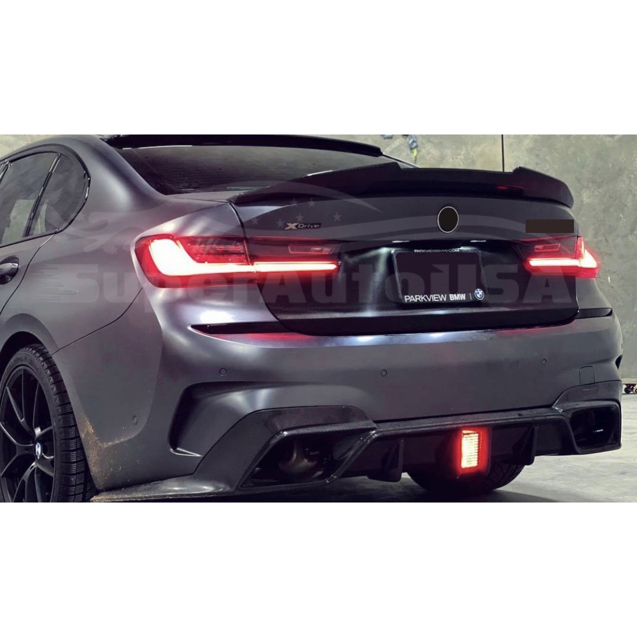 Se adapta a 2019-2022 BMW 3-Series G20 330i M340i PSM estilo alerón trasero para maletero (negro brillante)