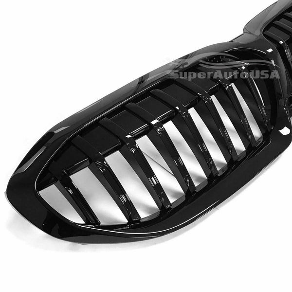 Fits 2019-2021 BMW 3 Series G20 G21 Single Line Front Kidney Grill (Gloss Black)