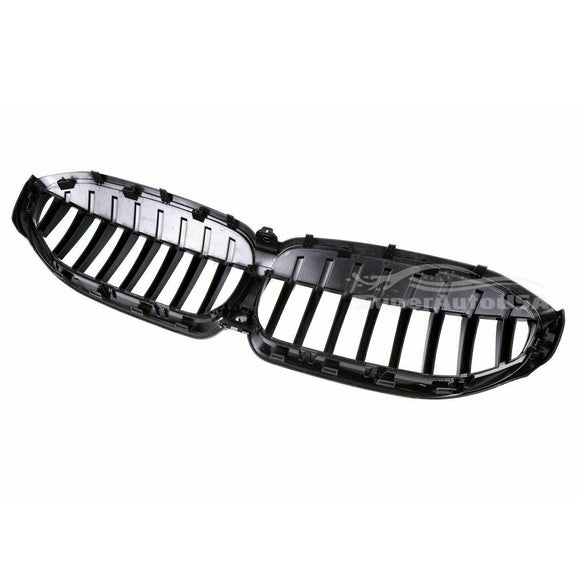 Fits 2019-2022 BMW 3 Series G20 G21 Single Line Front Kidney Grill (Gloss Black)