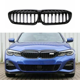 Fits 2019-2022 BMW 3 Series G20 G21 Single Line Front Kidney Grill (Gloss Black)