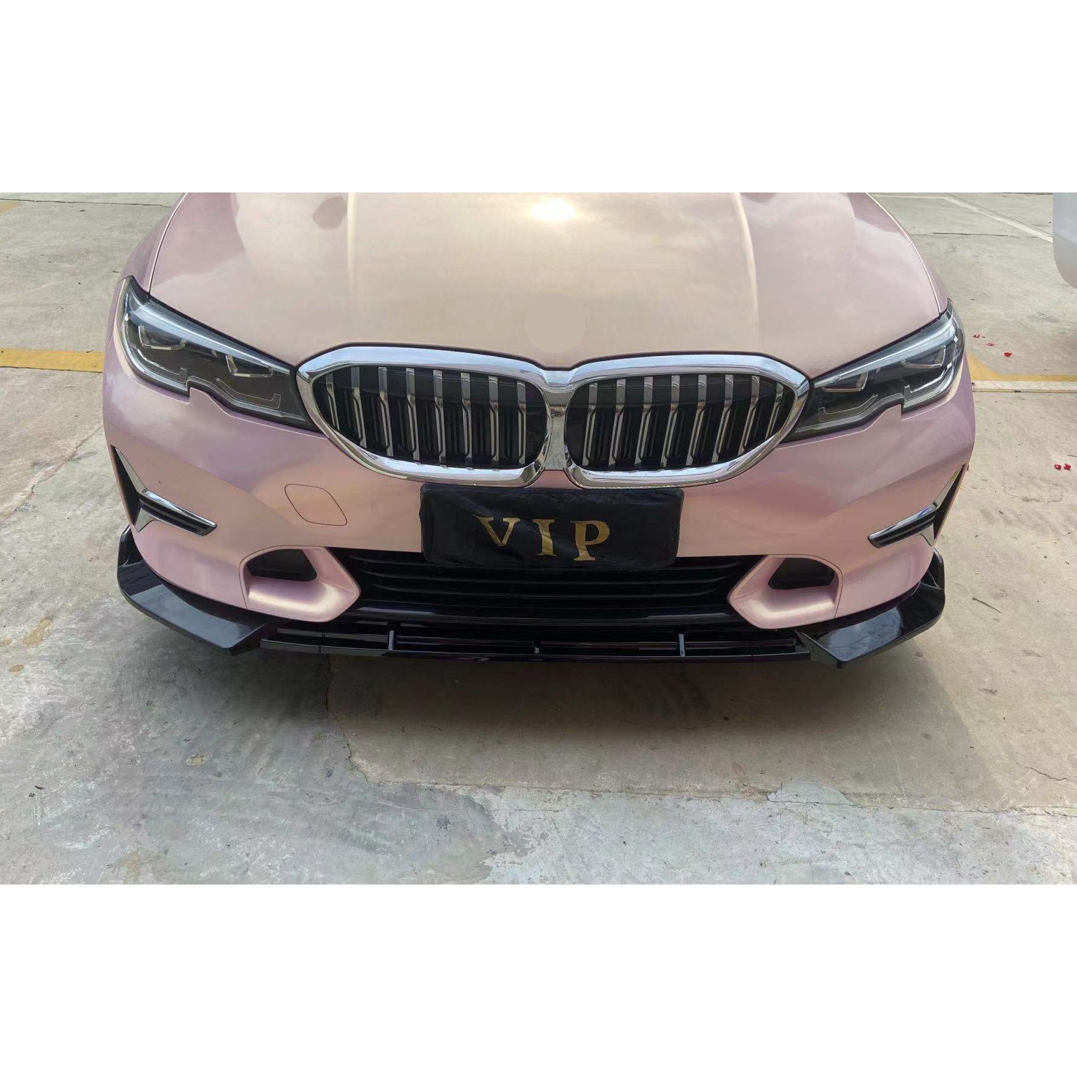 For 2019-2022 BMW 3 Series G20 G21 Base Front Bumper Lip Spoiler (Carbon Fiber Print) - 0