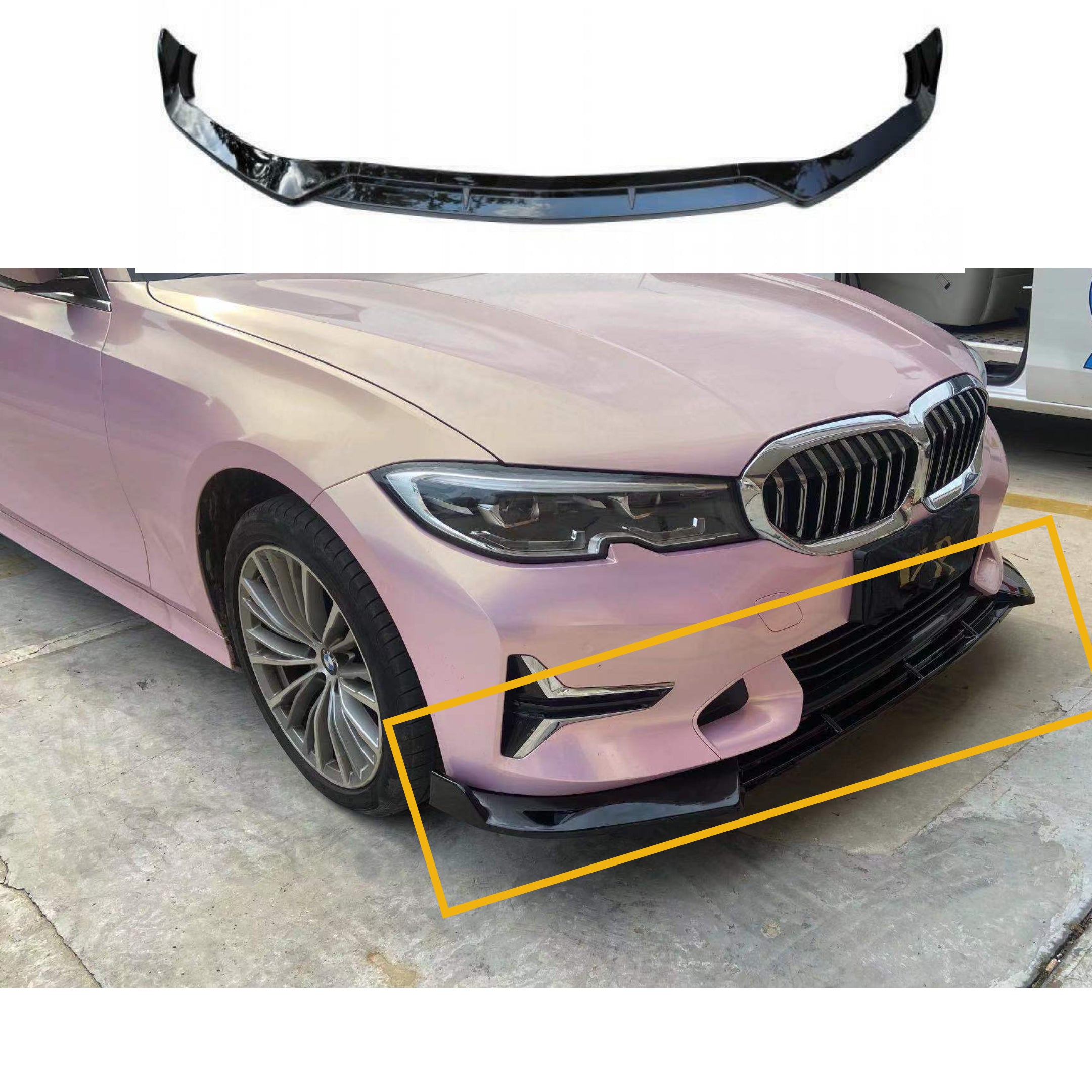 for 2019-2022 BMW 3 Series Base G20 G21 G28 Front Bumper Lip Splitters Spoilers (Gloss Black) by Superautousa