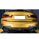 Fit BMW 2019-22 3 Series G20 Carbon Fiber paint Rear Lip Diffuser LED-2