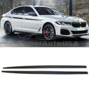 For 2017-2023 BMW 5 Series G30 M5 Sedan Gloss Black Side Skirt Extension Spoiler-3