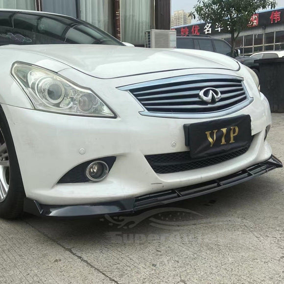 Para Infiniti G37 G25 2008-2013, borde de alerón divisor de parachoques delantero (negro brillante) 