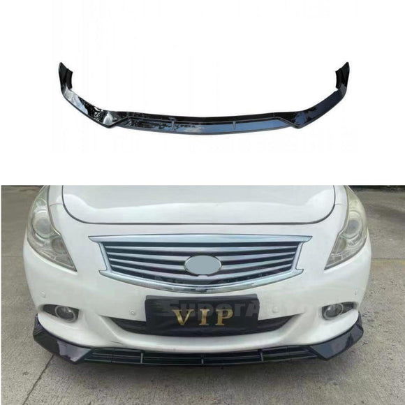 Para Infiniti G37 G25 2008-2013, borde de alerón divisor de parachoques delantero (negro brillante) 