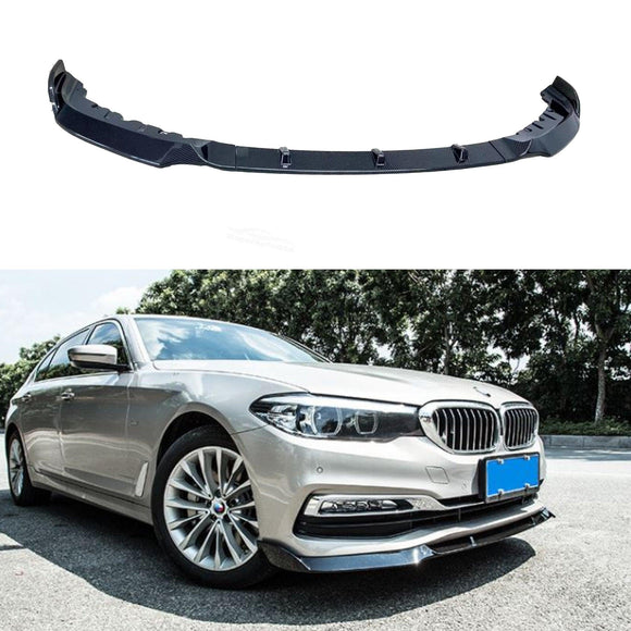Fit 2019-2021 BMW G30 5 Series Front Bumper Lip Spoiler (Carbon Fiber Print)
