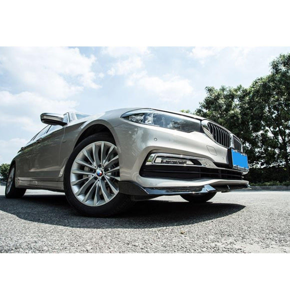 Fit 2019-2021 BMW G30 5 Series Front Bumper Lip Spoiler (Carbon Fiber Print)