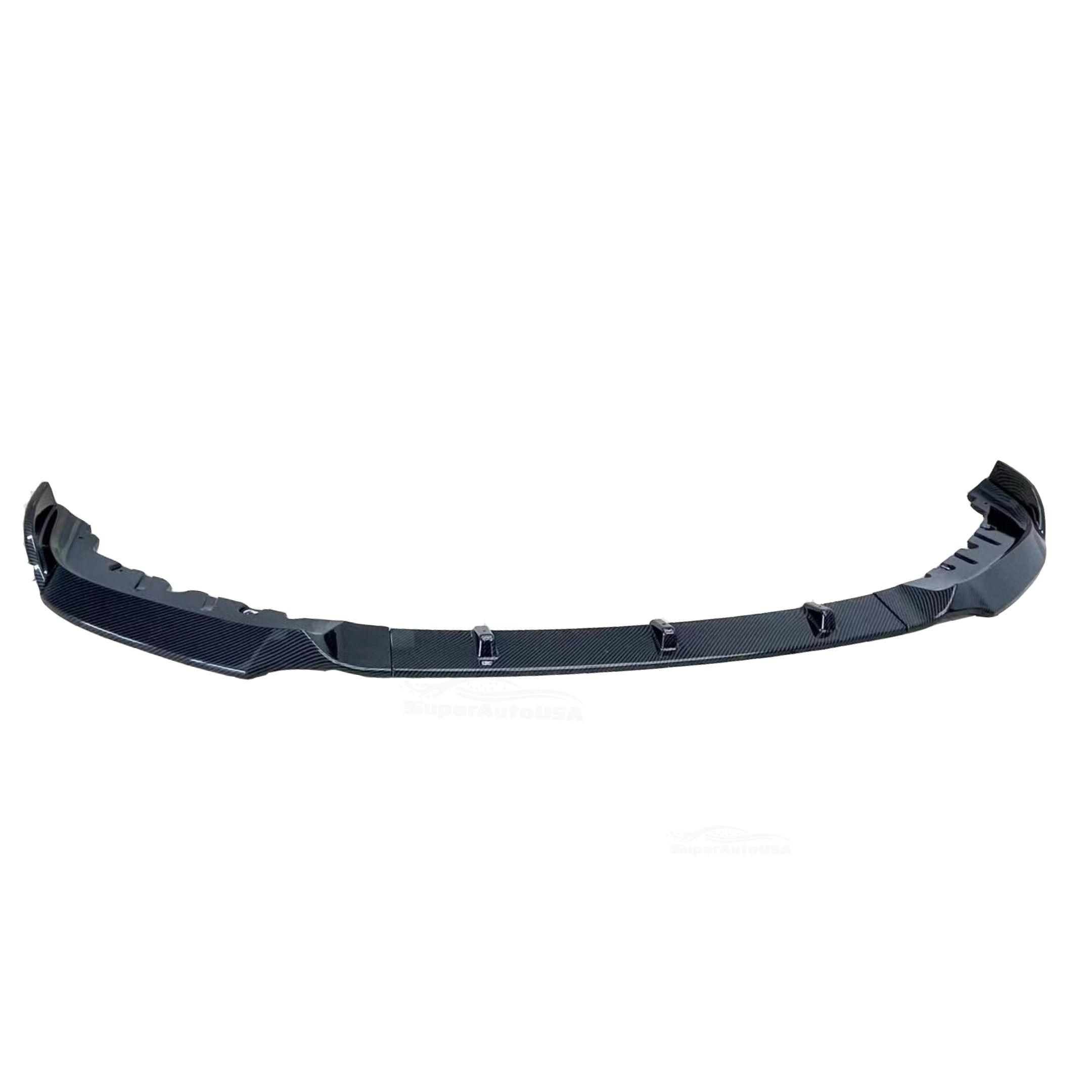 Fit 2019-2021 BMW G30 5 Series Front Bumper Lip Spoiler (Carbon Fiber Print)