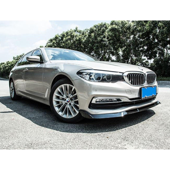 Fit 2019-2021 BMW G30 5 Series Front Bumper Lip Spoiler (Gloss Black)