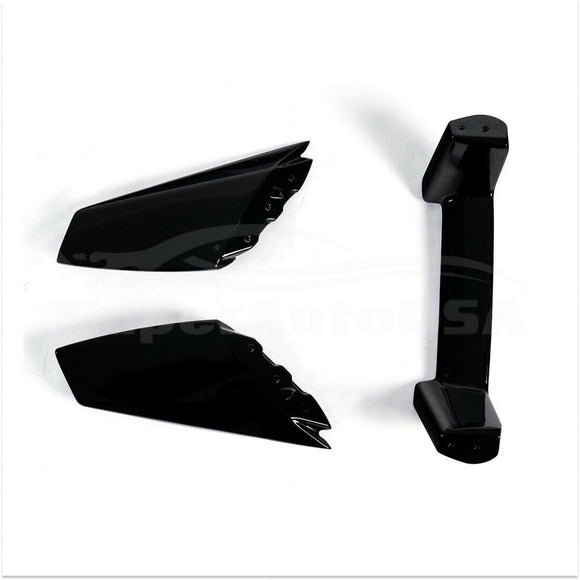 Fit 2015-2021 Ford Mustang GT Style Rear Trunk Spoiler Wing Lid (Gloss Black)