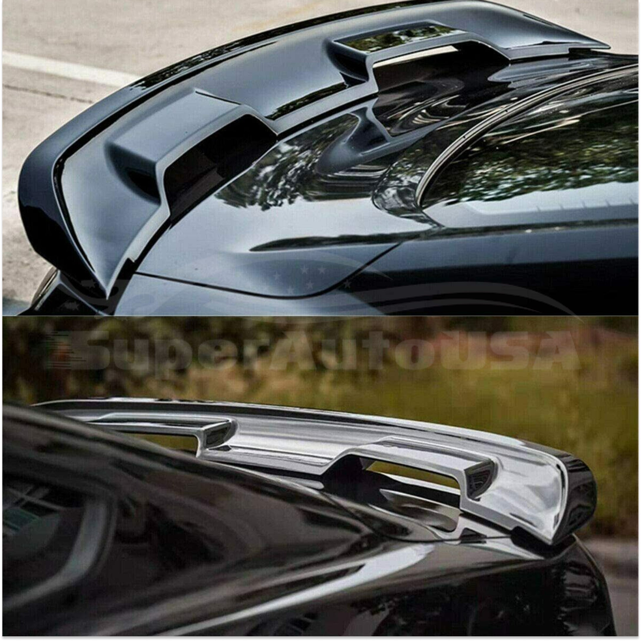 Ajuste 2015-2020 Ford Mustang GT350 GT500 estilo ABS alerón trasero para maletero (negro brillante) - 0