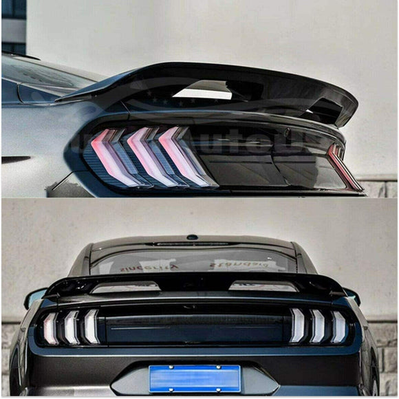 Fit 2015-2020 Ford Mustang GT350 GT500 Style ABS Rear Trunk Spoiler Wing (Gloss Black)