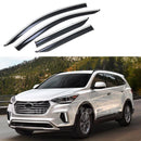 For Hyundai Santa Fe 2013-2019 XL Clip-On Chrome Trim Vent Window Visors Rain Sun Wind Guards Shade Deflectors-1