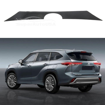 Se adapta a la moldura de la tapa del maletero de la puerta trasera del Toyota Highlander 2020-2022 (impresión de fibra de carbono) 