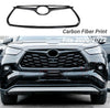 Se adapta a la moldura de la cubierta de la rejilla delantera del marco de Toyota Highlander 2020-2022 (estampado de fibra de carbono)