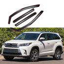 Fit 2014-2019 Toyota Highlander In-Channel Vent Window Visors Rain Sun Wind Guards Shade Deflectors-1