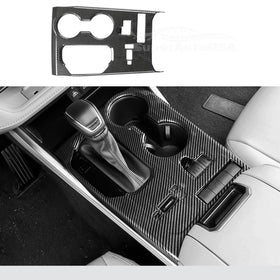Fits 2020-2025 Toyota Highlander Gear Box Shift Cup Holder Cover (Carbon Fiber Print)
