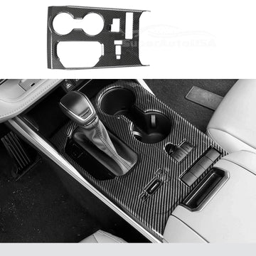 Se adapta a la cubierta del portavasos de la caja de cambios Toyota Highlander 2020-2021 (impresión de fibra de carbono) 