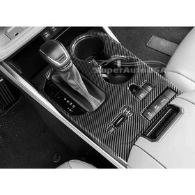 Fits 2020-2021 Toyota Highlander Gear Box Shift Cup Holder Cover (Carbon Fiber Print)
