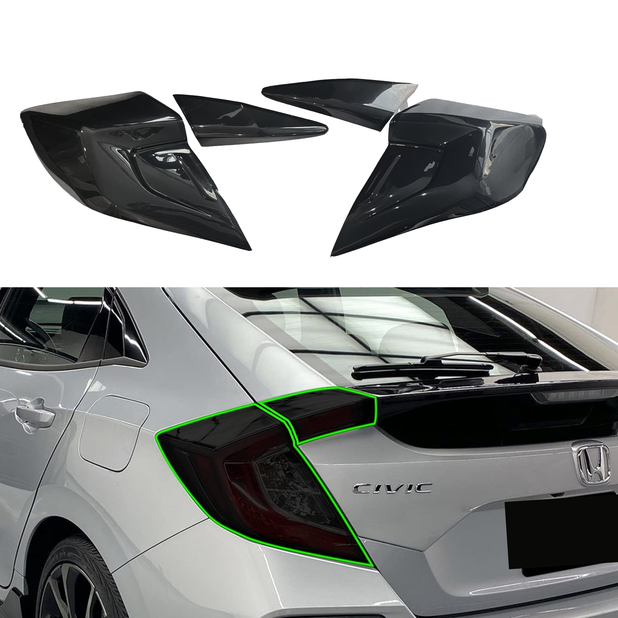 Fits 2016-2021 Honda Civic Sedan Taillights Light Left Right Covers Reflectors