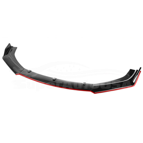 Parachoques delantero de alto rendimiento con borde rojo compatible con Honda Civic Sedan 2017-2021 