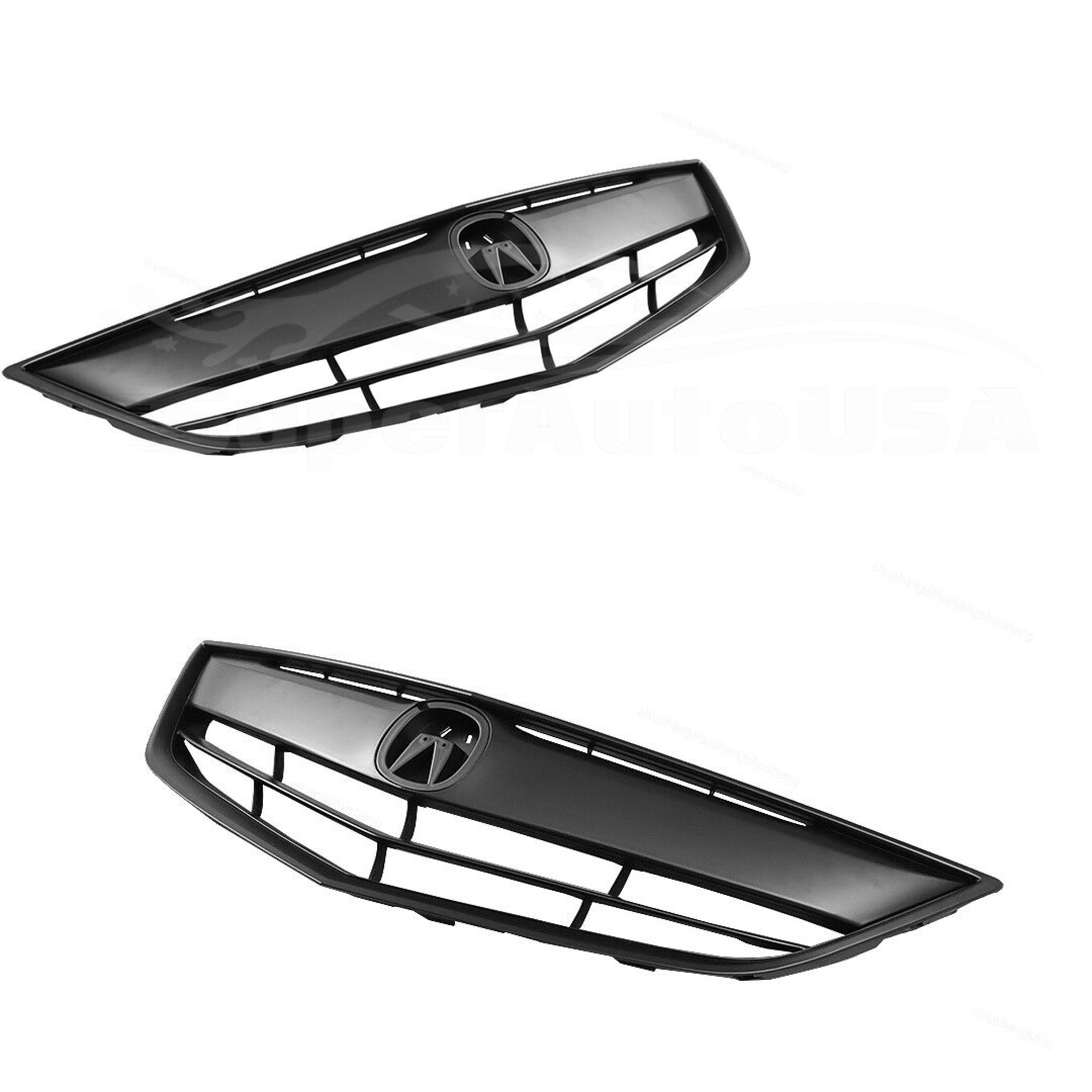 Para 2013-2015 Acura ILX Ensamblaje de rejilla superior de parachoques delantero (pintado en negro mate)