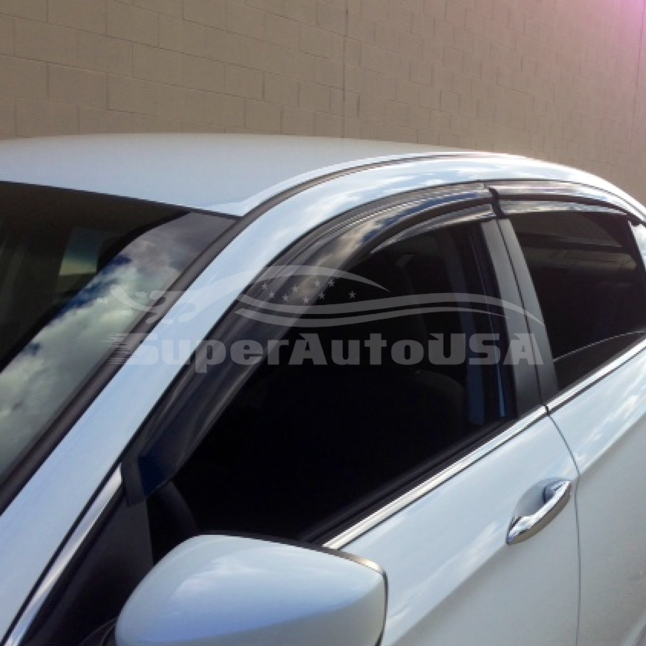 Fit 2009-2014 Acura TSX 3D Mugen Style Vent Window Visors Rain Sun Wind Guards Shade Deflectors - 0