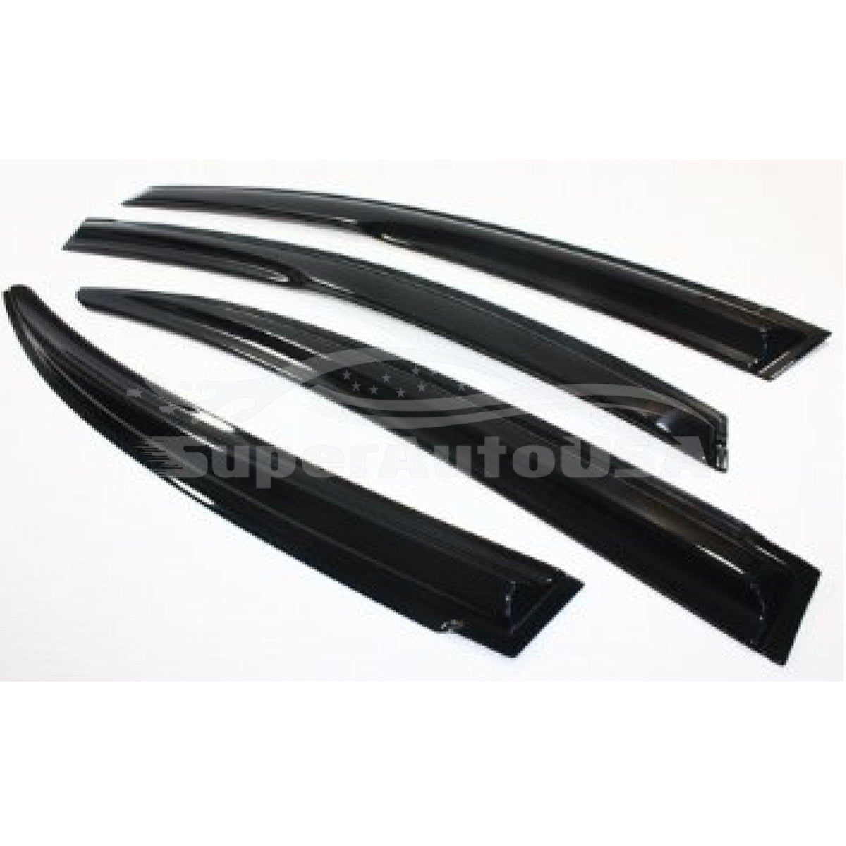 JDM Mugen Style Window Visors For 2009-2014 Acura TSX Sedan - 4pc Set, Gloss Black