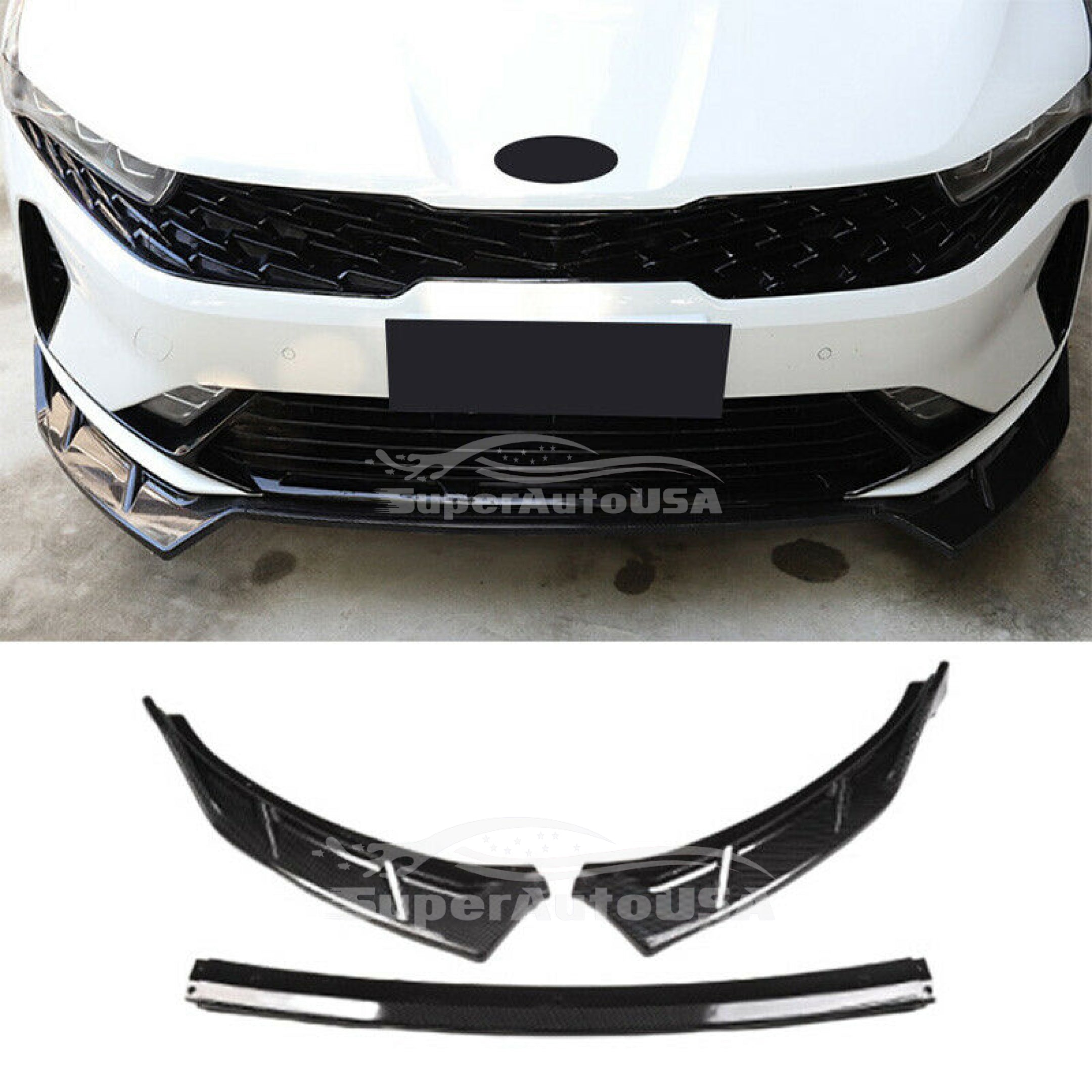 For K5 2021 2022 2023 Performance Style Front Bumper Lip Spoiler (Carbon Fiber Print)