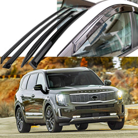 For Telluride 2020-2024 Out-Channel Vent Window Visors Rain Sun Wind Guards Shade Deflectors