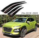 For Hyundai Kona 2018-2023 Out-Channel Vent Window Visors Rain Sun Wind Guards Shade Deflectors-2