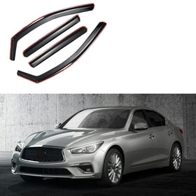 Fit 2014-2017 INFINITI Q50 In-Channel Vent Window Visors Rain Sun Wind Guards Shade Deflectors