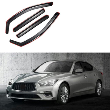 Se adapta a los modelos INFINITI Q50 2014-2017, viseras para ventanas con ventilación en el canal, protectores contra la lluvia, el sol y el viento, deflectores de parasol 