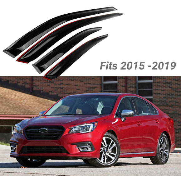 Fit 2015-2019 Subaru Legacy Out-Channel Vent Window Visors Rain Sun Wind Guards Shade Deflectors