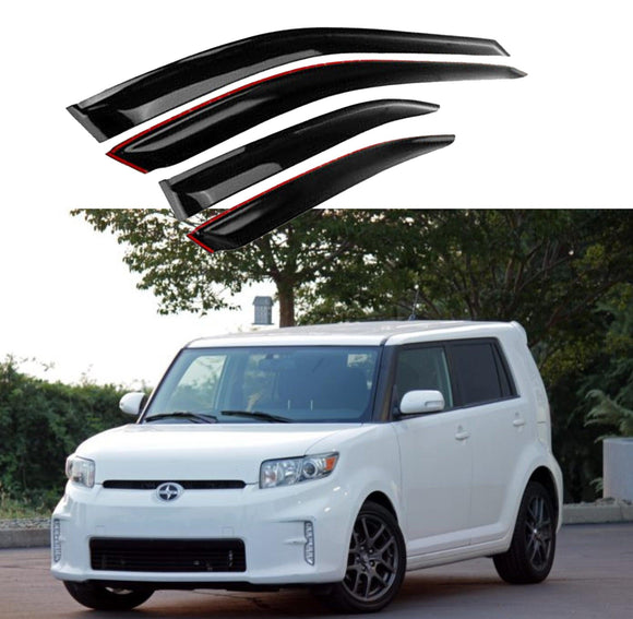 Se adapta a Scion xB 2008-2015, viseras para ventanas con ventilación de canal exterior, protectores contra la lluvia, el sol y el viento, deflectores de sombra 