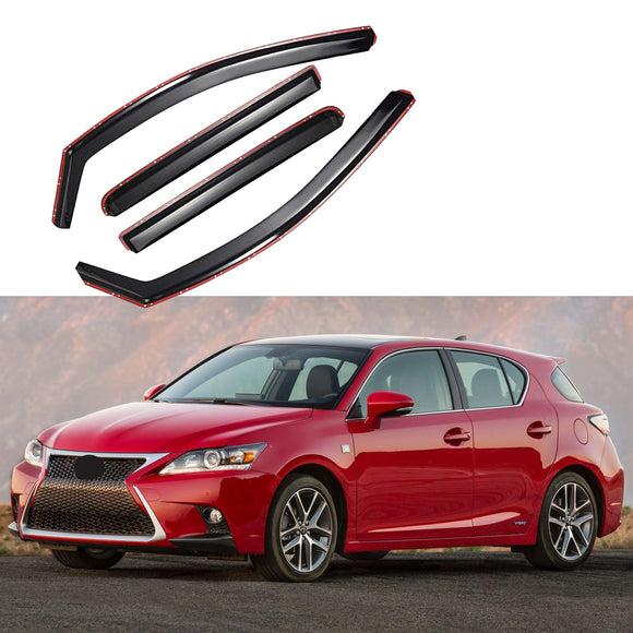 Fit 2011-2017 Lexus CT200H In-Channel Vent Window Visors Rain Sun Wind Guards Shade Deflectors