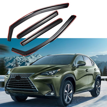 Se adapta a Lexus NX200t NX300h 2015-2021, viseras para ventanas con ventilación en el canal, protectores contra la lluvia, el sol y el viento, deflectores de sombra 