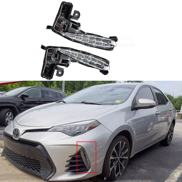 Se adapta a Toyota Corolla SE XSE 2017-2019 DRL Luz antiniebla LED Lámpara de conducción Juego izquierdo y derecho 