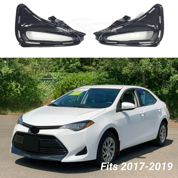 Fits 2017-2019 Toyota Corolla L XLE LE DRL Fog Light Bezel Left Right Covers