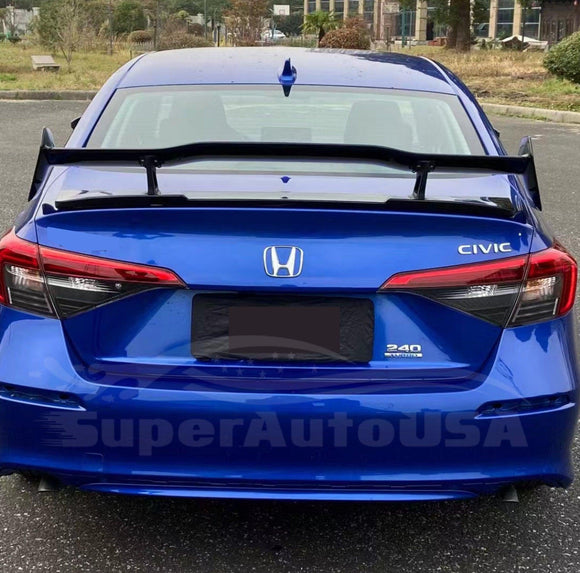 Premium Matte Black Rear Diffuser Bumper Cover for Mustang EcoBoost Premium Coupe 2024 by SuperAutoUSA.
