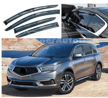 Se adapta a Acura MDX 2019-2021 con molduras de fibra de carbono, viseras para ventanas y protectores contra la lluvia 