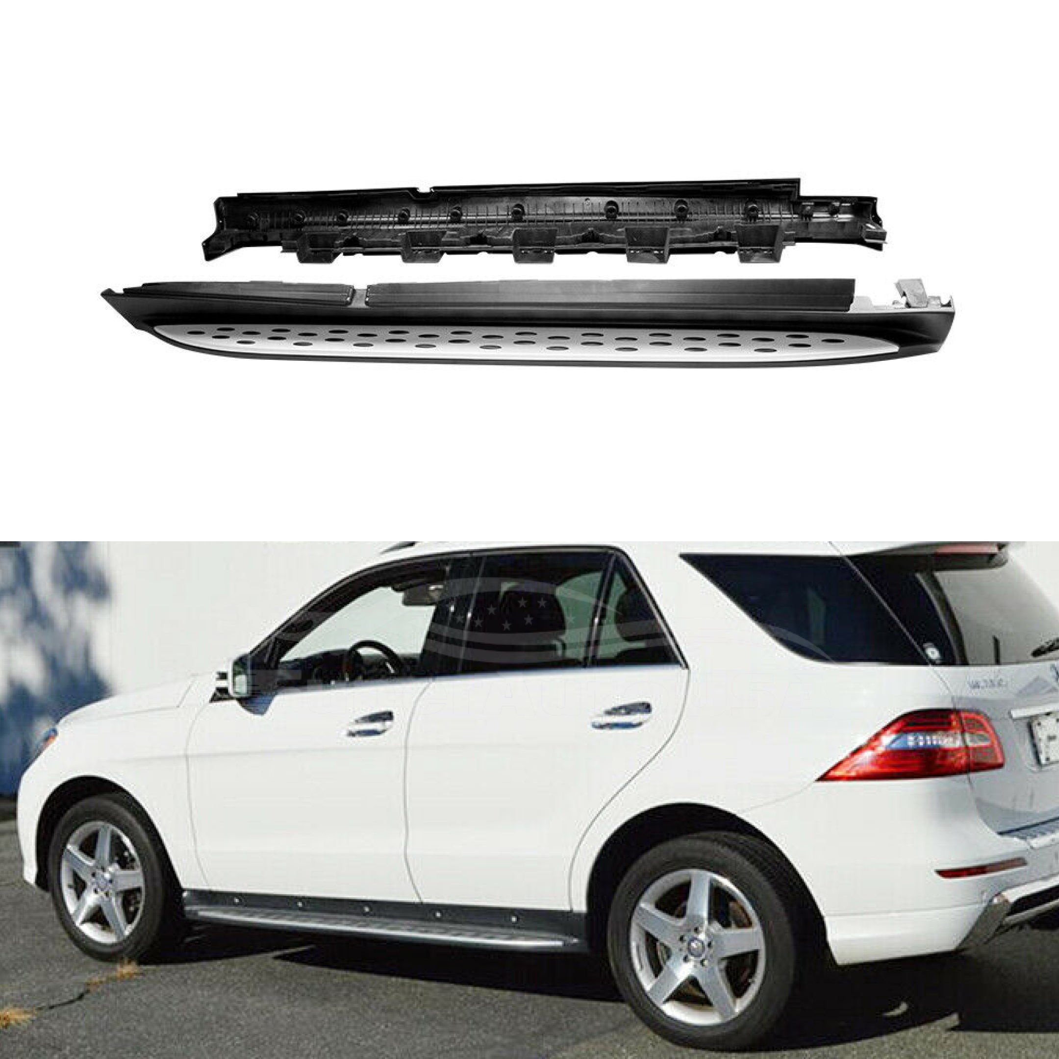 Fits Mercedes Benz 12-15 ML350 16-19 GLE Running Boards Side Step Pedal Nerf Bar