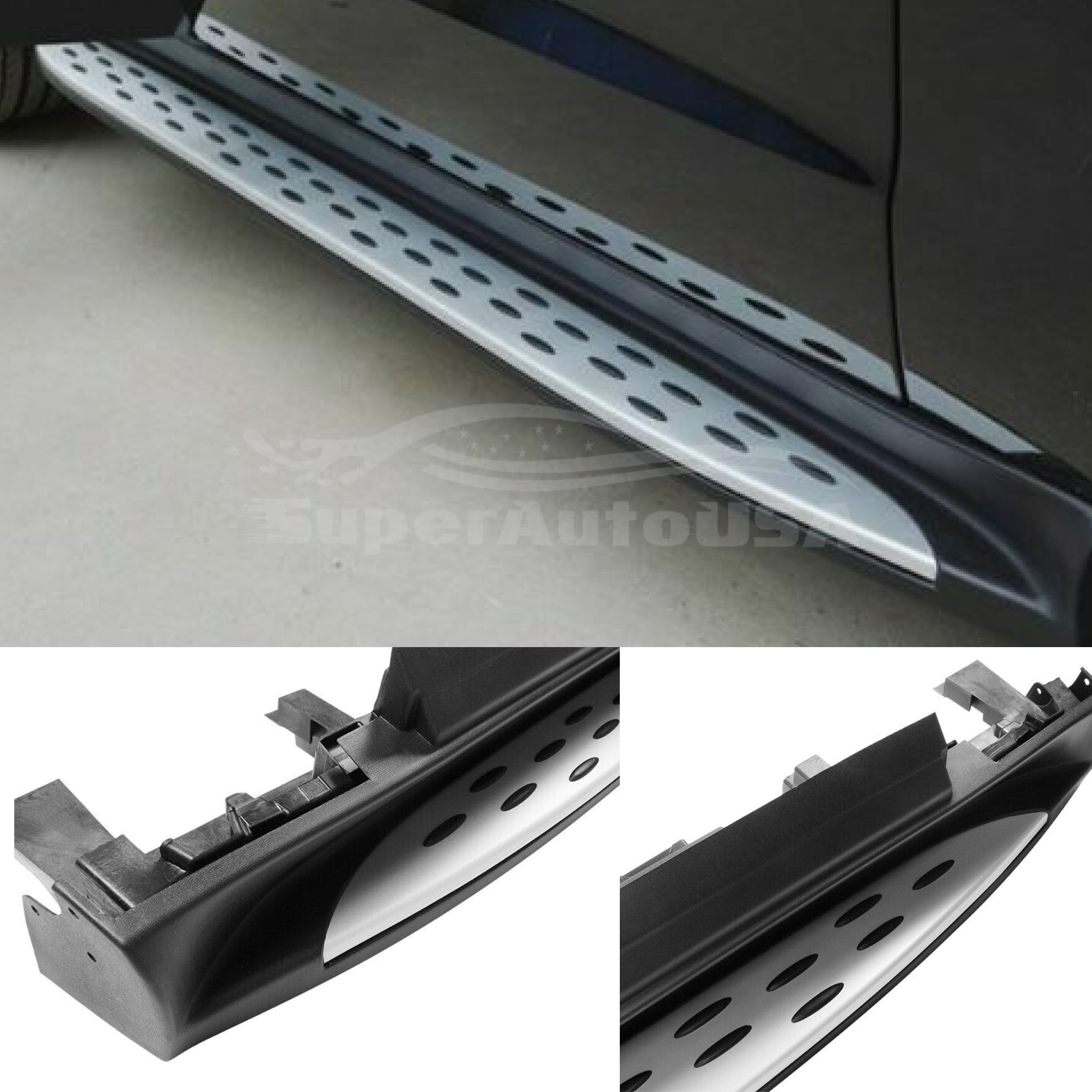 Fits Mercedes Benz 12-15 ML350 16-19 GLE Running Boards Side Step Pedal Nerf Bar