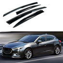 Fit 2014-2018 Mazda 3 3D Mugen Style Vent Window Visors Rain Sun Wind Guards Shade Deflectors-1