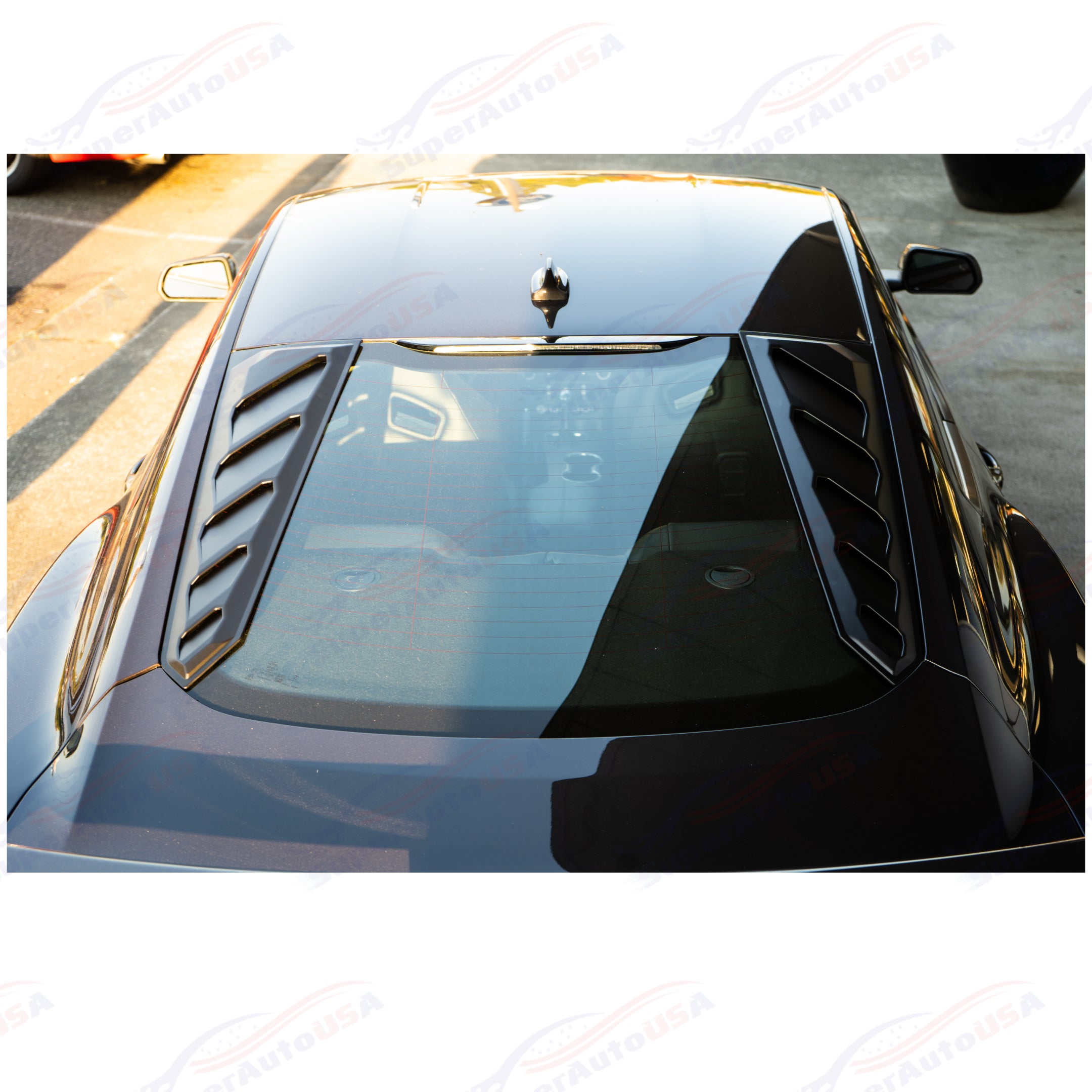 For Ford Shelby Mustang 2015-2021 Matte Black Sunshade Rear Window Louver