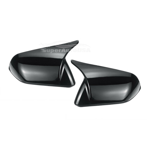 Fit 2015-2021 Ford Mustang Rearview Side Mirror Cover Caps Horn Style (Gloss Black)