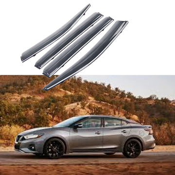 Se adapta a Nissan Maxima 2016-2023, molduras cromadas con clip, viseras para ventanas, protectores contra la lluvia, el sol y el viento, deflectores de sombra 