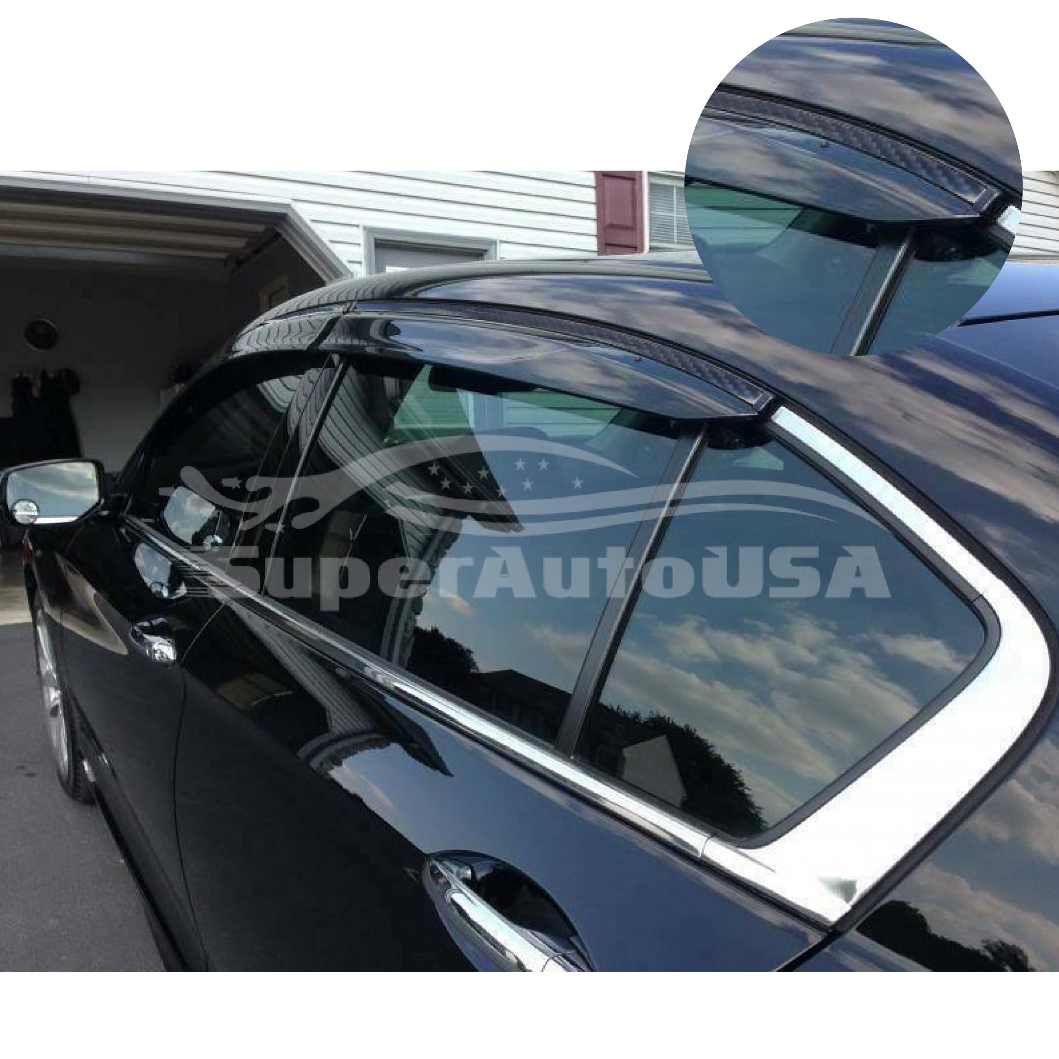 Ajuste 2006-2012 TOYOTA RAV4 3D Mugen Style Vent Window Viseras Rain Sun Wind Guards Shade Deflectors-4