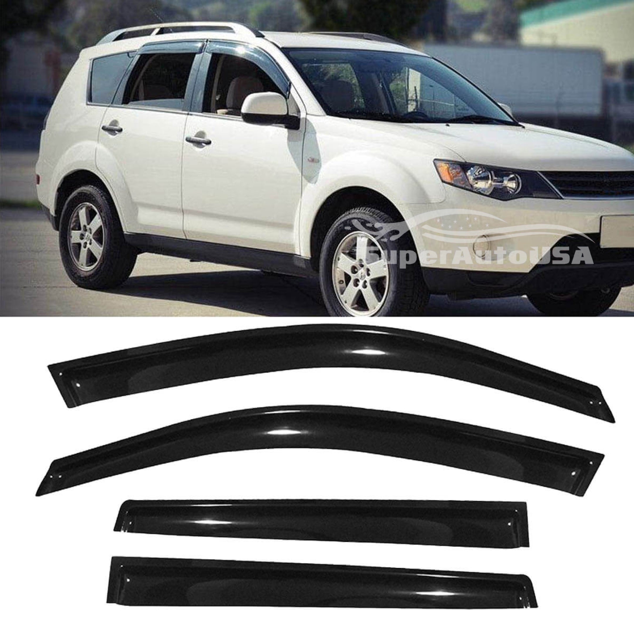 Fit 2011-2020 Toyota Sienna Out-Channel Vent Window Visors Rain Sun Wind Guards Shade Deflectors - 0